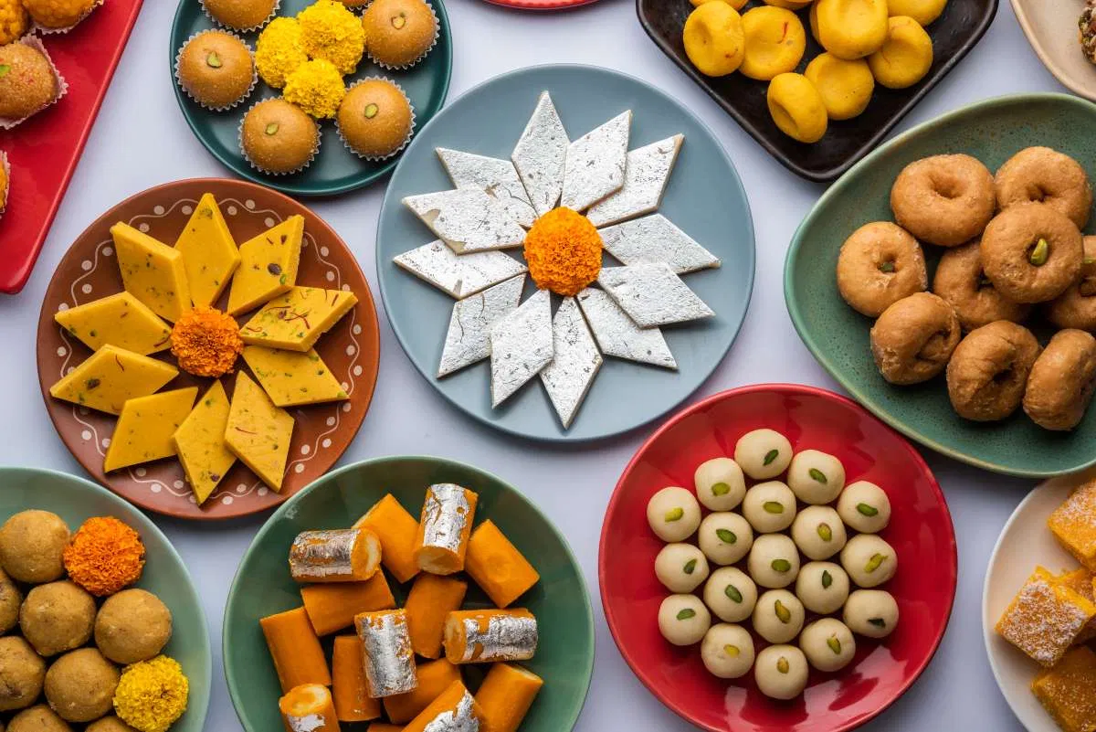 Assorted Mithila sweets at Janakpur Sweets